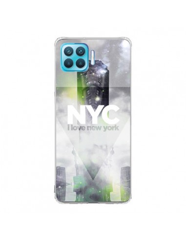 Coque Oppo Reno4 Lite I Love New York City Gris Vert - Javier Martinez