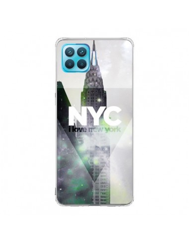 Coque Oppo Reno4 Lite I Love New York City Gris Violet Vert - Javier Martinez