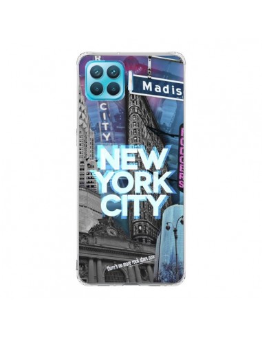 Coque Oppo Reno4 Lite New York City Buildings Bleu - Javier Martinez