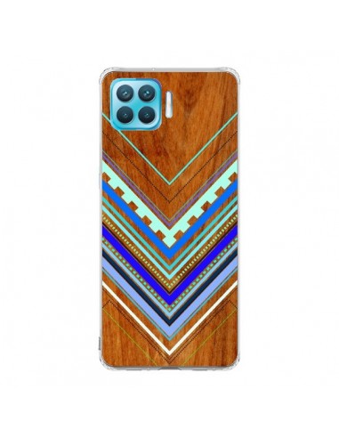 Coque Oppo Reno4 Lite Azteque Arbutus Blue Bois Aztec Tribal - Jenny Mhairi