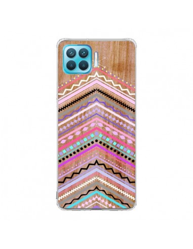 Coque Oppo Reno4 Lite Purple Chevron Wild Wood Bois Azteque Aztec Tribal - Jenny Mhairi