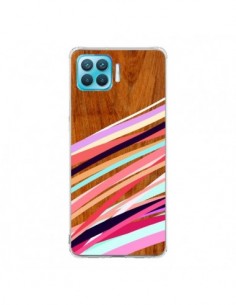 Coque Oppo Reno4 Lite Wooden Waves Coral Bois Azteque...