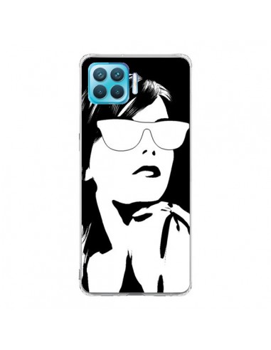 Coque Oppo Reno4 Lite Fille Lunettes Blanches - Jonathan Perez