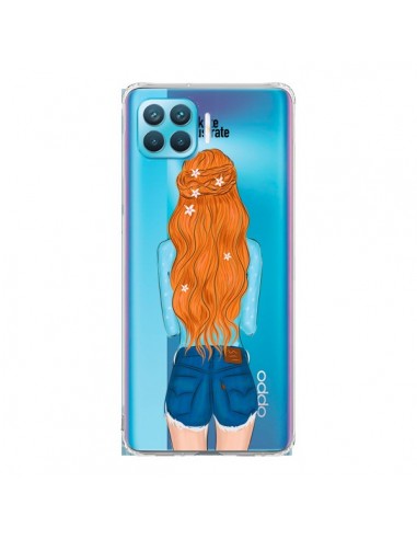 Coque Oppo Reno4 Lite Red Hair Don't Care Rousse Transparente - kateillustrate