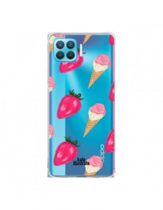 Coque Oppo Reno4 Lite Strawberry Ice Cream Fraise Glace...