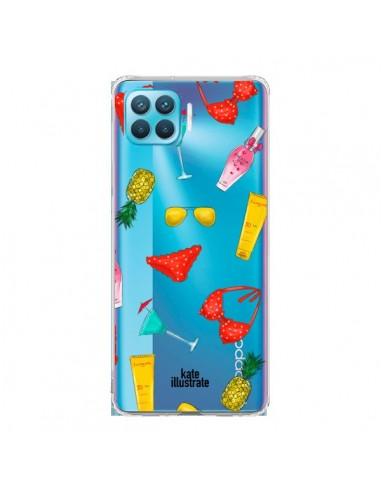 Coque Oppo Reno4 Lite Summer Essentials Ete Essentiel Transparente - kateillustrate