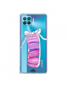 Coque Oppo Reno4 Lite Macarons Pink Purple Rose Violet...