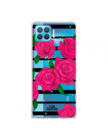 Coque Oppo Reno4 Lite Roses Rose Fleurs Flowers Transparente - kateillustrate