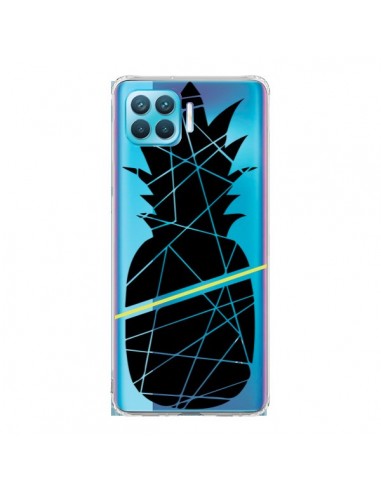 Coque Oppo Reno4 Lite Ananas Noir Transparente - Koura-Rosy Kane