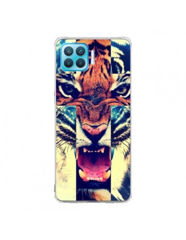 Coque Oppo Reno4 Lite Tigre Swag Croix Roar Tiger - Laetitia