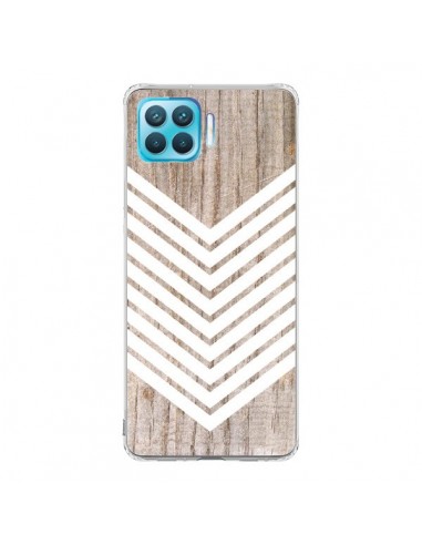 Coque Oppo Reno4 Lite Tribal Aztèque Bois Wood Flèche Blanc - Laetitia