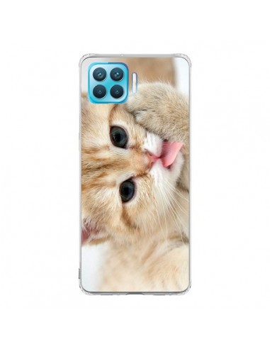 Coque Oppo Reno4 Lite Chat Cat Tongue - Laetitia