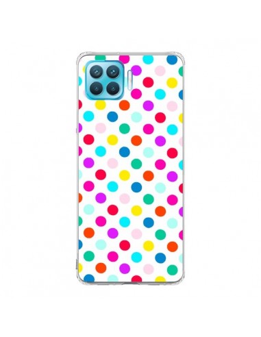 Coque Oppo Reno4 Lite Pois Multicolores - Laetitia