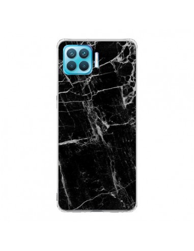 Coque Oppo Reno4 Lite Marbre Marble Noir Black - Laetitia