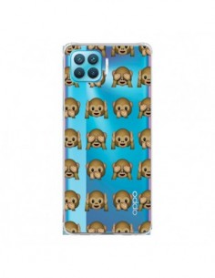 Coque Oppo Reno4 Lite Singe Monkey Emoticone Emoji...