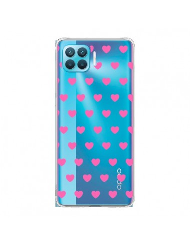 Coque Oppo Reno4 Lite Coeur Heart Love Amour Rose Transparente - Laetitia