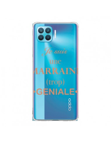 Coque Oppo Reno4 Lite Je suis une marraine trop géniale Transparente - Laetitia