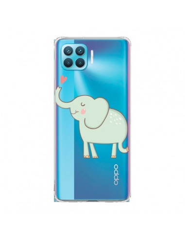 Coque Oppo Reno4 Lite Elephant Elefant Animal Coeur Love  Transparente - Petit Griffin