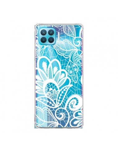 Coque Oppo Reno4 Lite Lace Fleur Flower Blanc Transparente - Petit Griffin