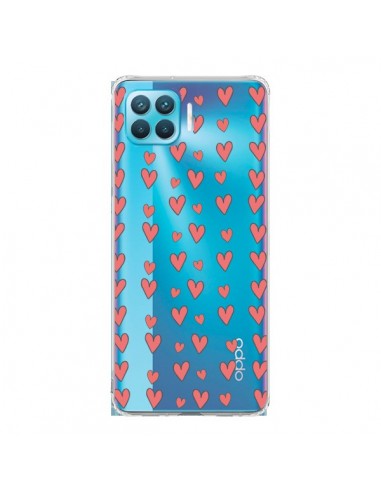 Coque Oppo Reno4 Lite Coeurs Heart Love Amour Rouge Transparente - Petit Griffin