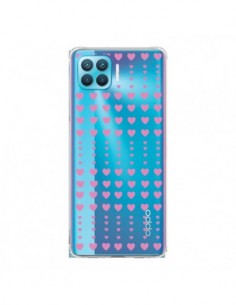 Coque Oppo Reno4 Lite Coeurs Heart Love Amour Rose...