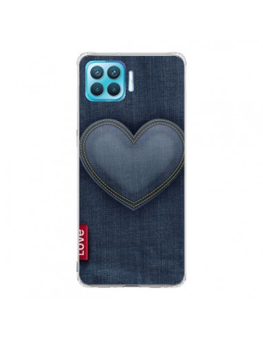 Coque Oppo Reno4 Lite Love Coeur en Jean - Lassana