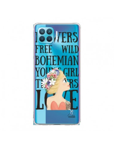 Coque Oppo Reno4 Lite Flowers Love Transparente - Lolo Santo