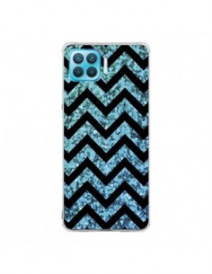 Coque Oppo Reno4 Lite Chevron Aqua Sparkle Triangle...