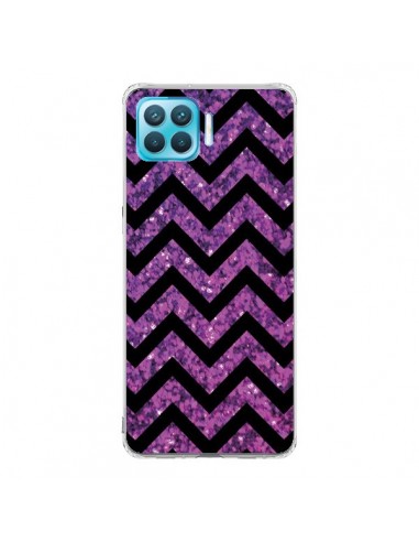 Coque Oppo Reno4 Lite Chevron Purple Sparkle Triangle Azteque - Mary Nesrala