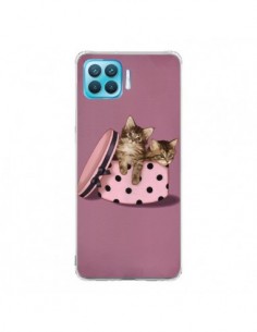Coque Oppo Reno4 Lite Chaton Chat Kitten Boite Pois -...