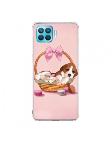 Coque Oppo Reno4 Lite Chien Dog Panier Noeud Papillon Macarons - Maryline Cazenave