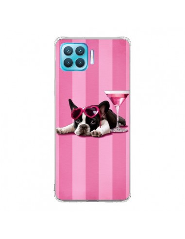 Coque Oppo Reno4 Lite Chien Dog Cocktail Lunettes Coeur Rose - Maryline Cazenave