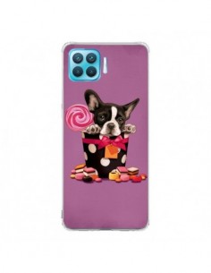 Coque Oppo Reno4 Lite Chien Dog Boite Noeud Papillon Pois...