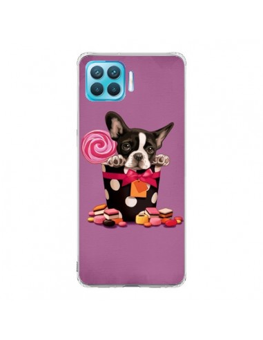 Coque Oppo Reno4 Lite Chien Dog Boite Noeud Papillon Pois Bonbon - Maryline Cazenave