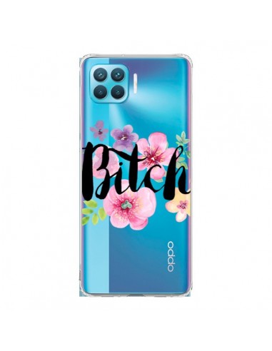 Coque Oppo Reno4 Lite Bitch Flower Fleur Transparente - Maryline Cazenave