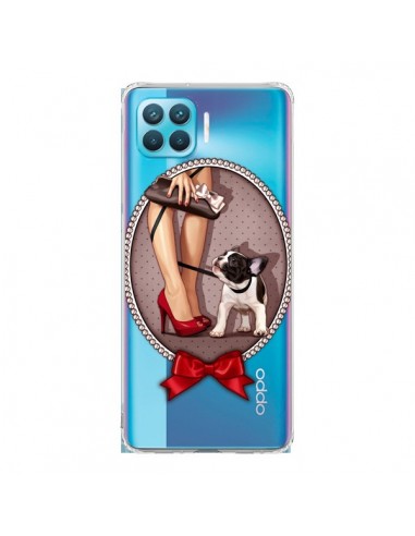 Coque Oppo Reno4 Lite Lady Jambes Chien Bulldog Dog Pois Noeud Papillon Transparente - Maryline Cazenave