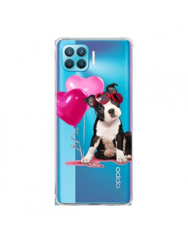 Coque Oppo Reno4 Lite Chien Dog Ballon Lunettes Coeur Rose Transparente - Maryline Cazenave