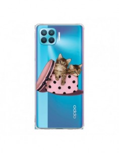 Coque Oppo Reno4 Lite Chaton Chat Kitten Boite Pois...