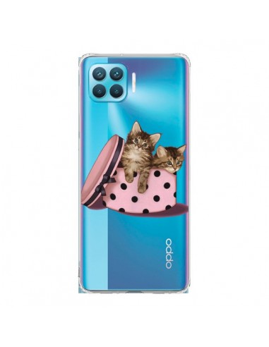 Coque Oppo Reno4 Lite Chaton Chat Kitten Boite Pois Transparente - Maryline Cazenave