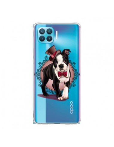 Coque Oppo Reno4 Lite Chien Bulldog Dog Gentleman Noeud Papillon Chapeau Transparente - Maryline Cazenave