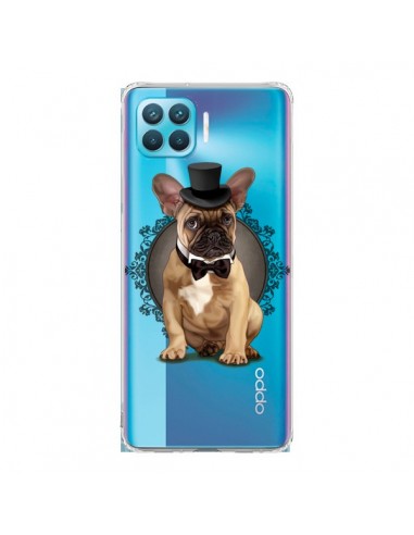 Coque Oppo Reno4 Lite Chien Bulldog Noeud Papillon Chapeau Transparente - Maryline Cazenave