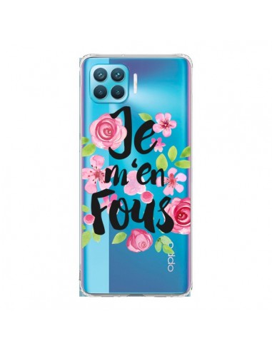 Coque Oppo Reno4 Lite Je M'en Fous Fleurs Transparente - Maryline Cazenave