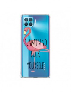 Coque Oppo Reno4 Lite Flamingo Fuck Transparente -...