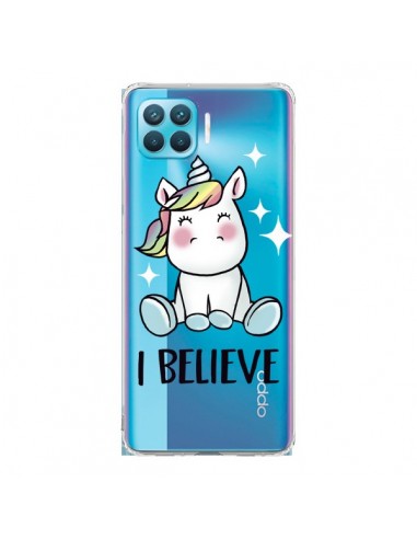 Coque Oppo Reno4 Lite Licorne I Believe Transparente - Maryline Cazenave