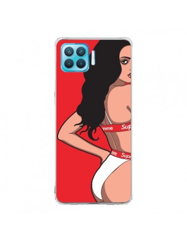 Coque Oppo Reno4 Lite Pop Art Femme Rouge - Mikadololo