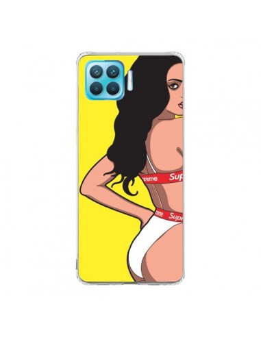 Coque Oppo Reno4 Lite Pop Art Femme Jaune - Mikadololo