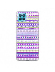 Coque Oppo Reno4 Lite Bandana Violet Azteque - Monica...