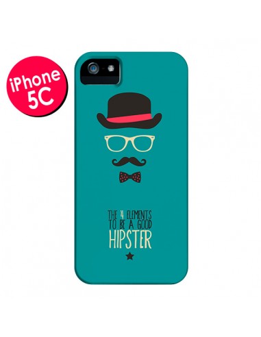 Coque Chapeau, Lunettes, Moustache, Noeud Papillon To Be a Good Hipster pour iPhone 5C - Eleaxart