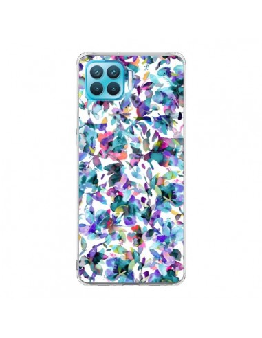 Coque Oppo Reno4 Lite Aquatic Flowers Blue - Ninola Design