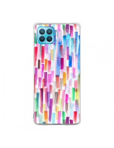 Coque Oppo Reno4 Lite Colorful Brushstrokes Multicolored - Ninola Design